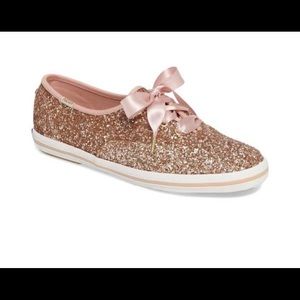 Kate Spade rose gold sparkle keds